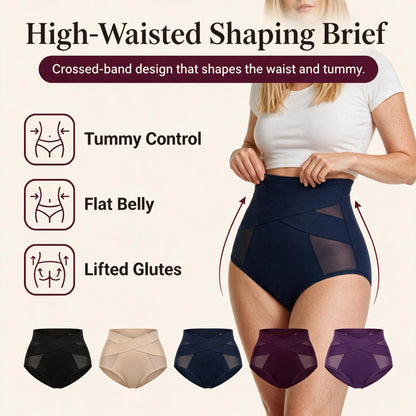 CrossHold™ Shaping Brief — High-Waisted Seamless Tummy Control | VESTALINI