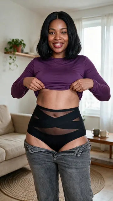 Customer wearing the CrossHold shaping brief